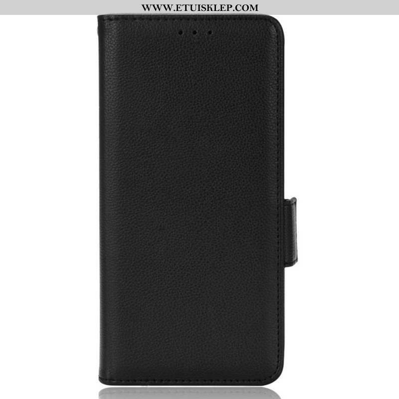 Skórzany Futerał do Oppo A16 / A16s Etui Folio Flap Double Litchi Nowe Kolory